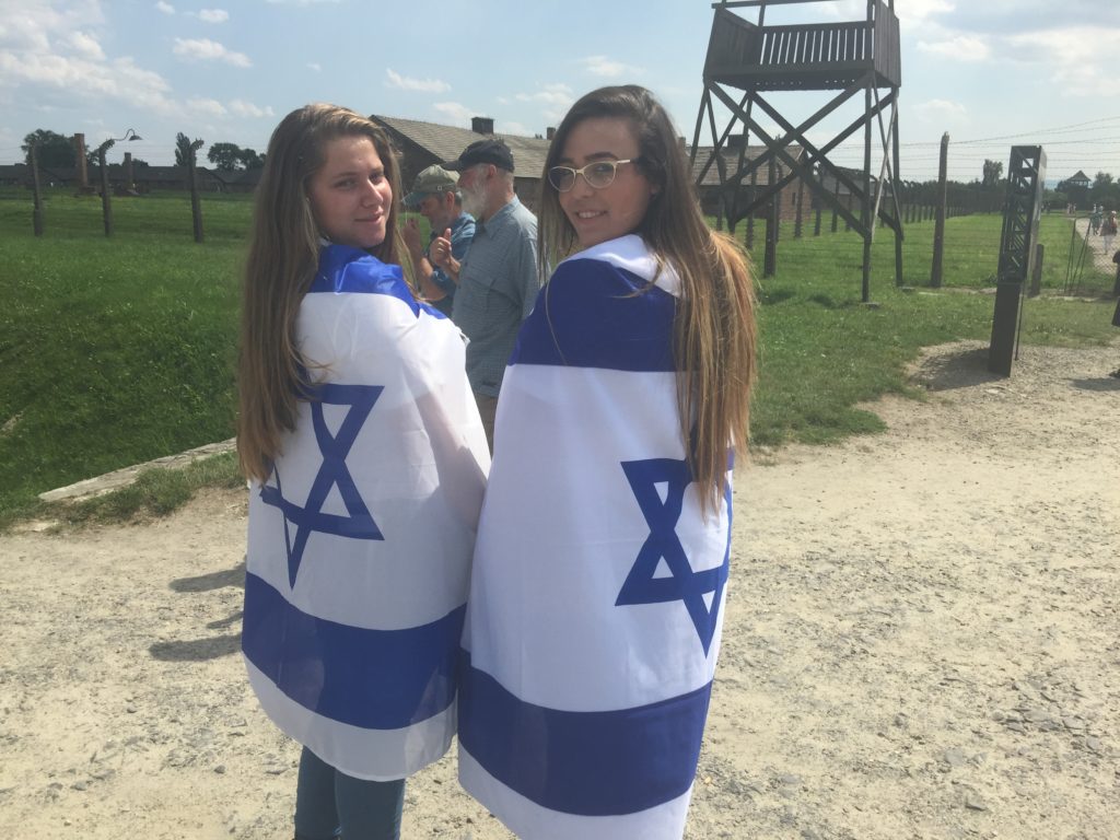 Jewish Girls Draped in Israeli Flags