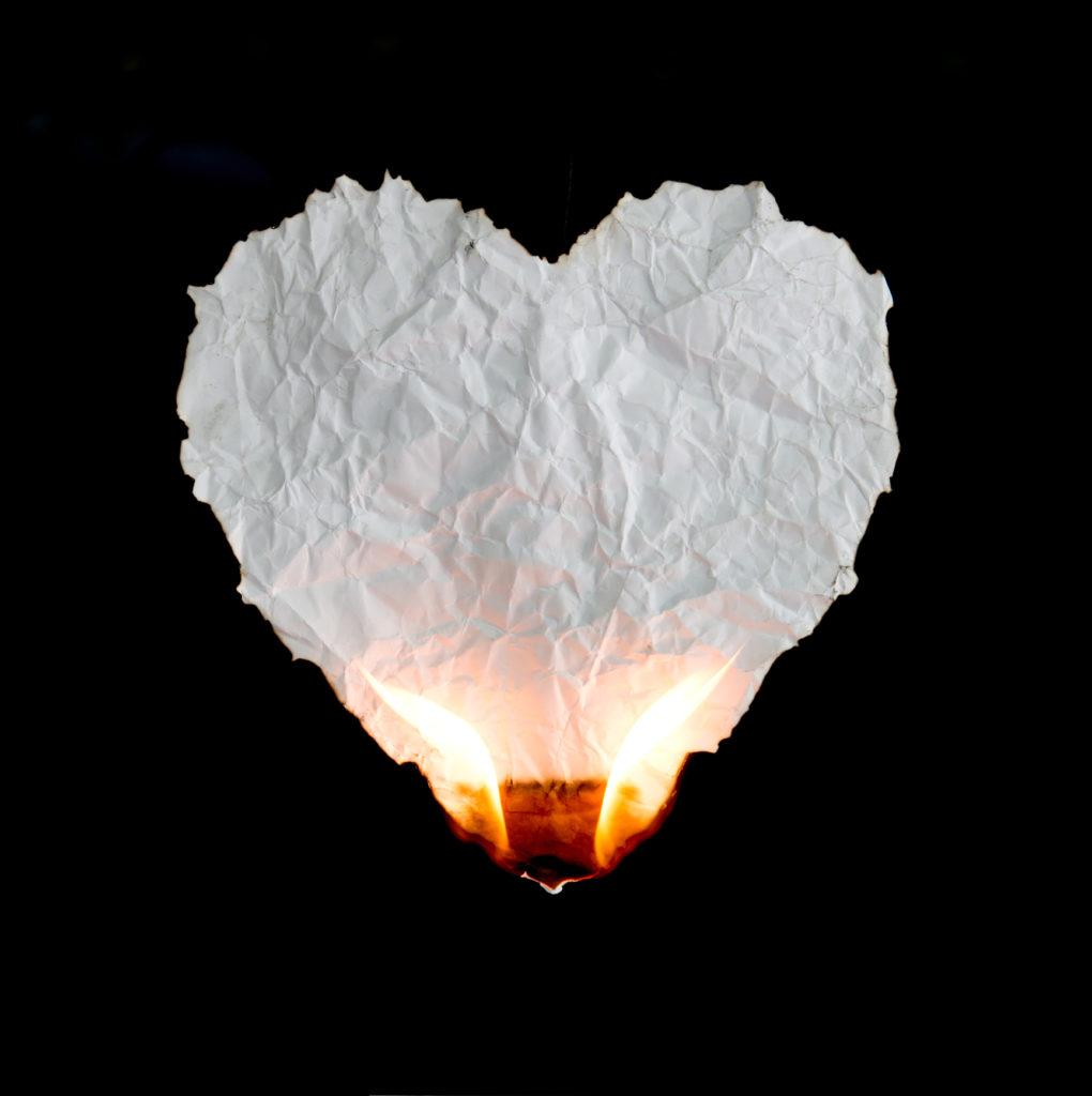 heart on fire signifying desire to change