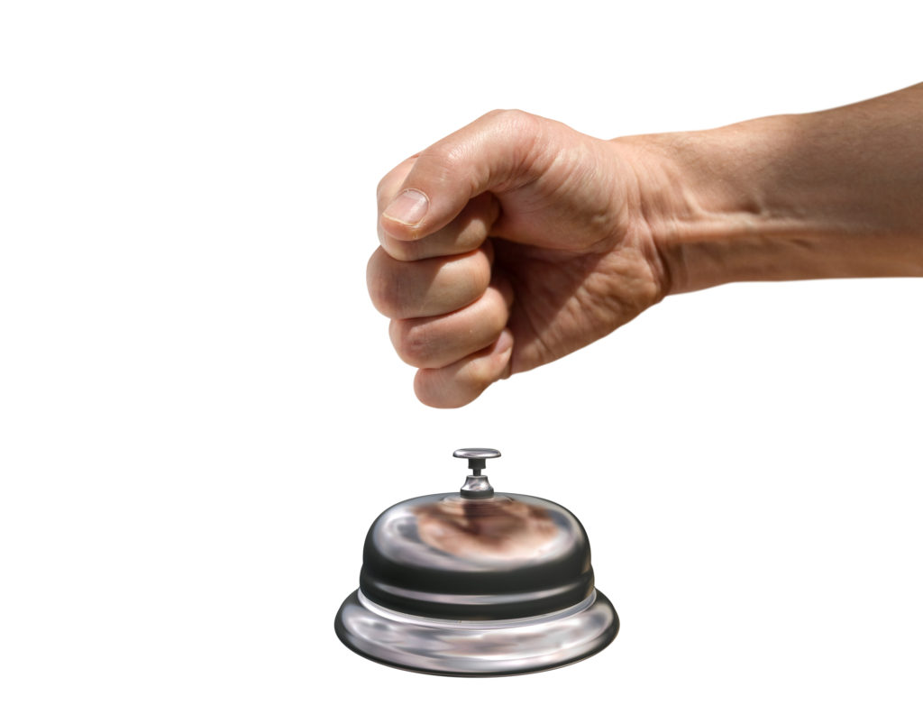 complaining by ringing bell to get attention