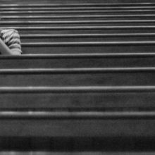 man in church prayer and meditation