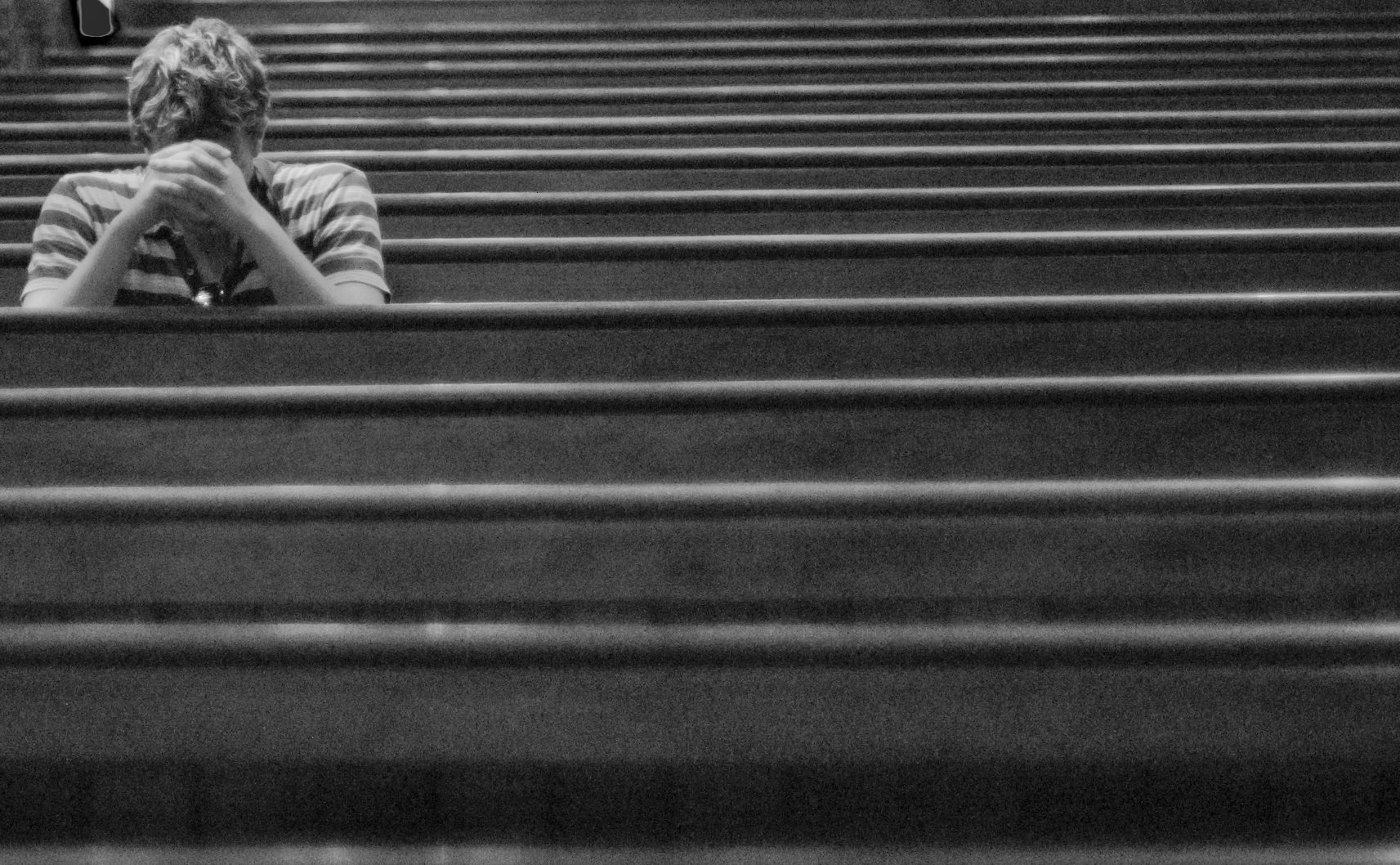 man in church prayer and meditation