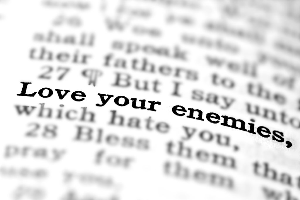 Bible text highlighting love your enemies