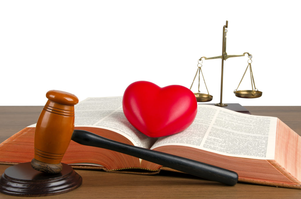 mercy or justice - Bible, heart, gavel