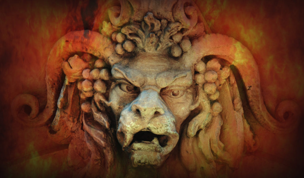 Scary demonic figure representing a New Testament hell